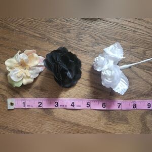Vintage Millinery Handmade Fabric Flower Brooches